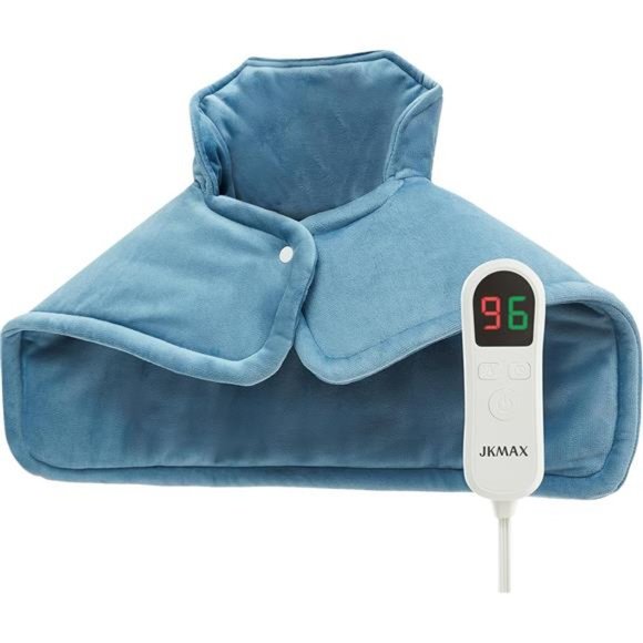Large Neck Heating Pad with 10 Heat Settings ｜ 6 Timer Settings Auto Off（Blue） - Picture 1 of 6